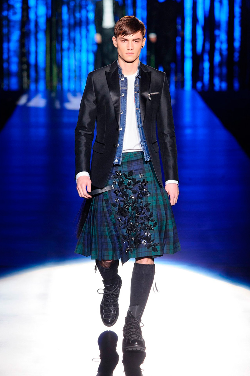 Dsquared2 has fun with skirts and tartan for a playful fall-winter 2016.