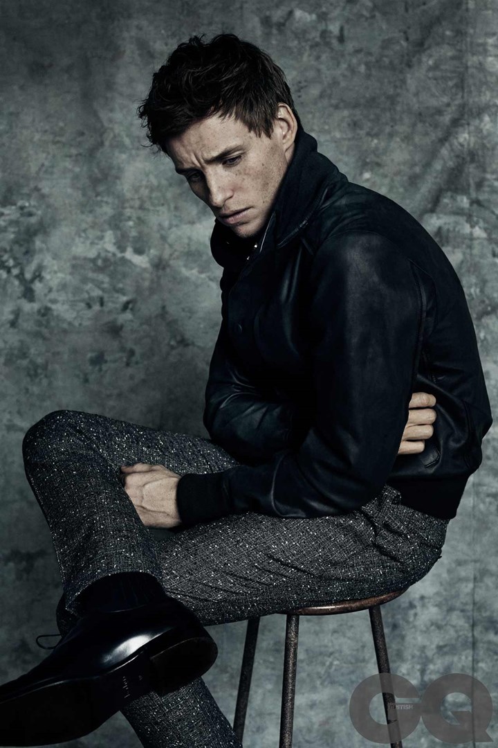 Eddie Redmayne poses for the pages of British GQ.