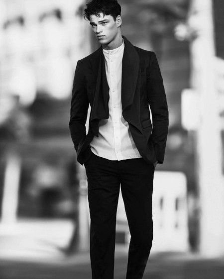 Emporio Armani 2016 Spring Summer Mens Campaign Filip Hrivnak Tuxedo Jacket