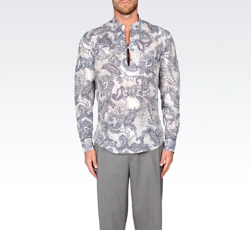 Emporio Armani Long-Sleeve Paisley Shirt » Emporio Armani Visits Barcelona for Spring Ads Emporio Armani Long-Sleeve Paisley Shirt