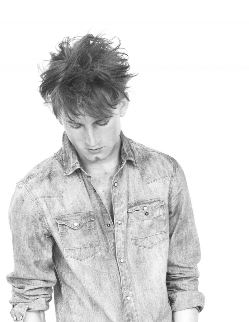 Andrew wears denim shirt AllSaints.