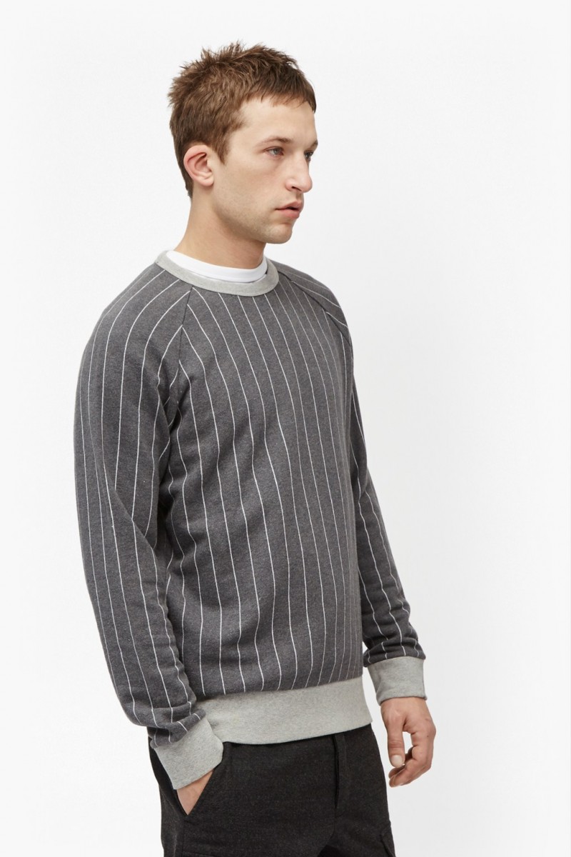 French Connection Pinstripe Raglan Sweatshirt