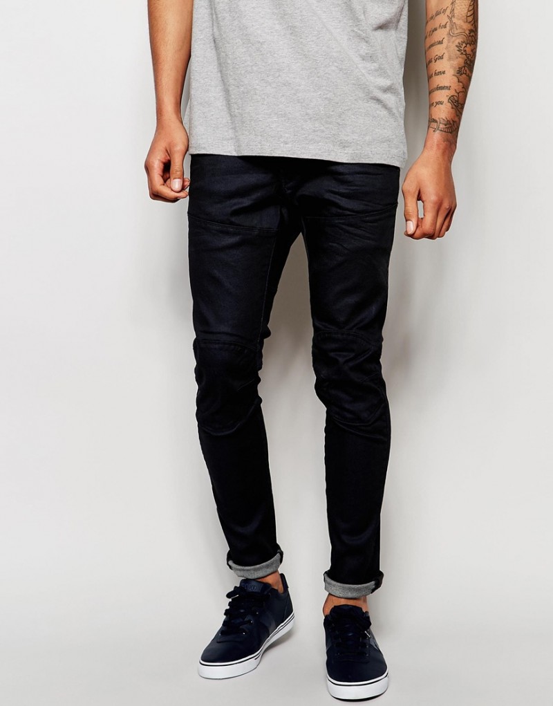 G-Star Elwood 5620 Super Slim Fit Stretch Jeans in Overdye Blue.