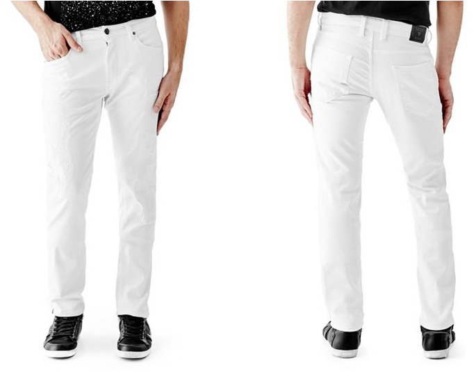 GUESS-Men-Slim-Straight-Jeans-White