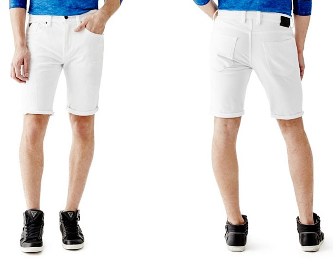 GUESS-Regular-Straight-Denim-Shorts-White » GUESS Embraces White Hot Styles for Spring Campaign GUESS-Regular-Straight-Denim-Shorts-White