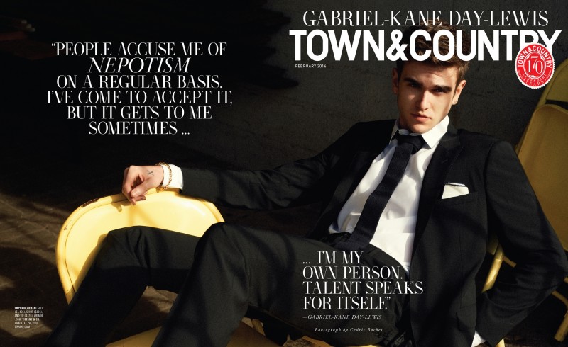 Gabriel-Kane Day-Lewis covers the February 2016 issue of Town & Country.