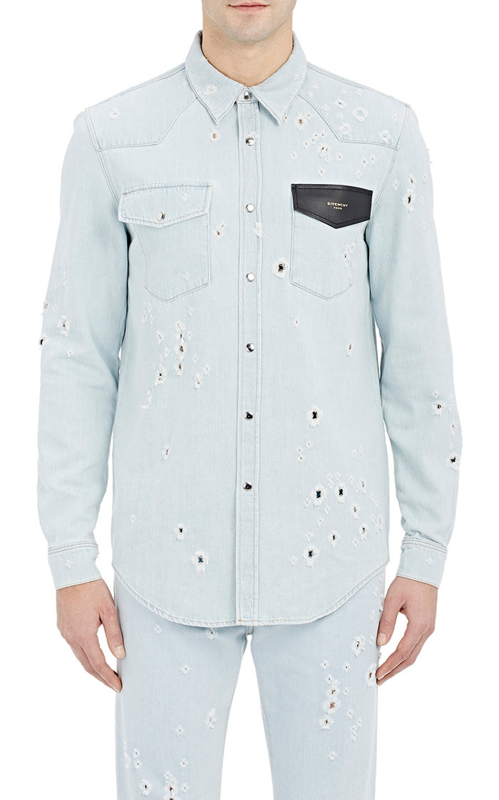 Givenchy Distressed Denim Shirt