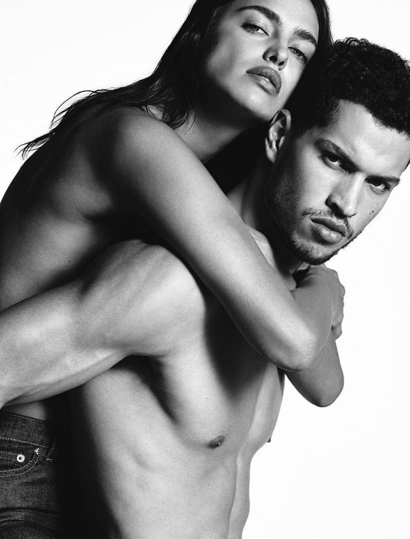 Givenchy Jeans spring-summer 2016 campaign featuring models Irina Shayk and Chris Moore.