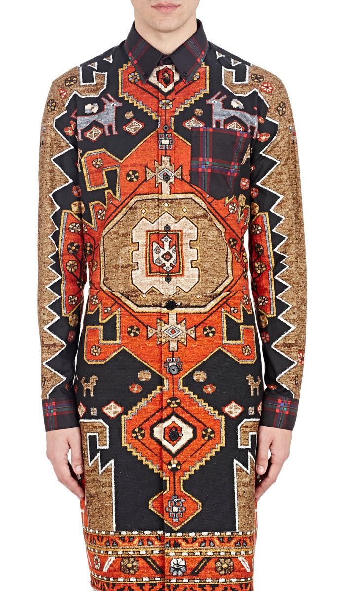 Givenchy Plaid Persian Carpet Print Shirt