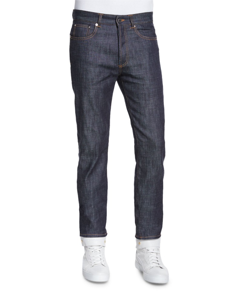 Givenchy Raw Slim Denim Jeans in Indigo. 