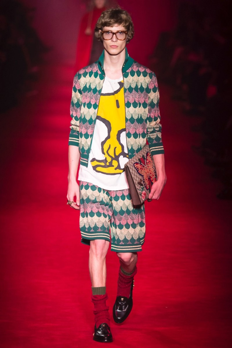 Gucci channels a charming childhood moment with its Woodstock t-shirt for fall-winter 2016.