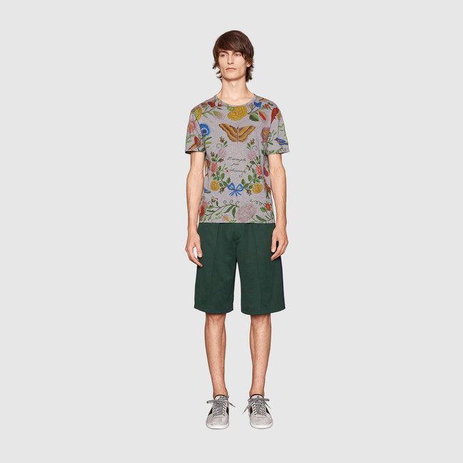 Gucci Men Floral Print T-Shirt