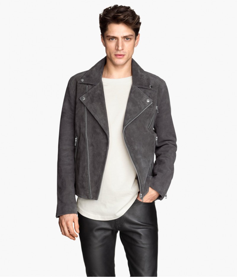 H&M Men Suede Biker Jacket: While the leather biker jacket may be irresistible, take a raincheck and opt for suede this season.