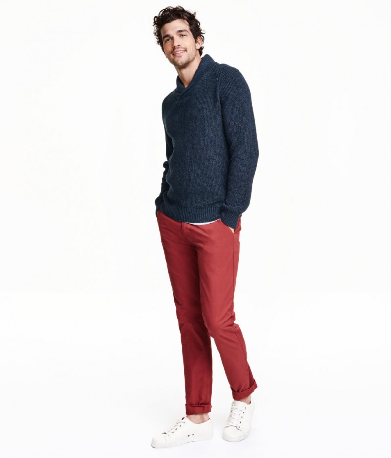 HM Red Slim-Fit Chinos