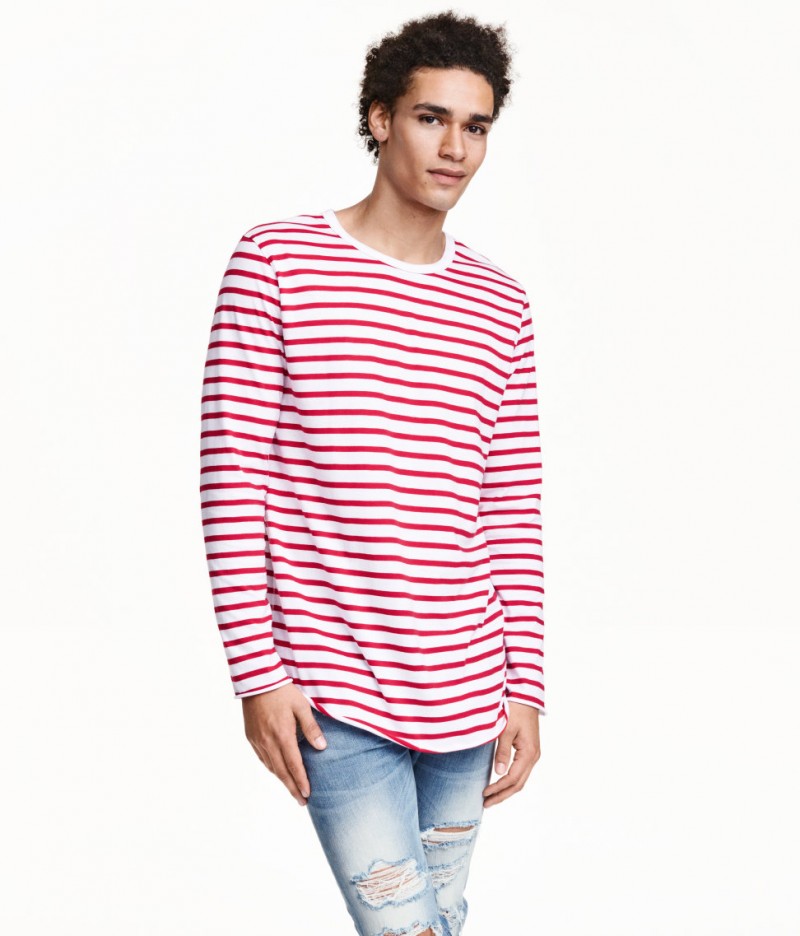 HM Red Striped Long-Sleeve Shirt