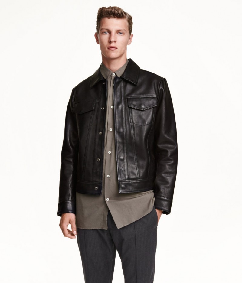 H&M Men Short Leather Jacket: Try H&M's premium men's range with a timeless leather jacket for under $300.