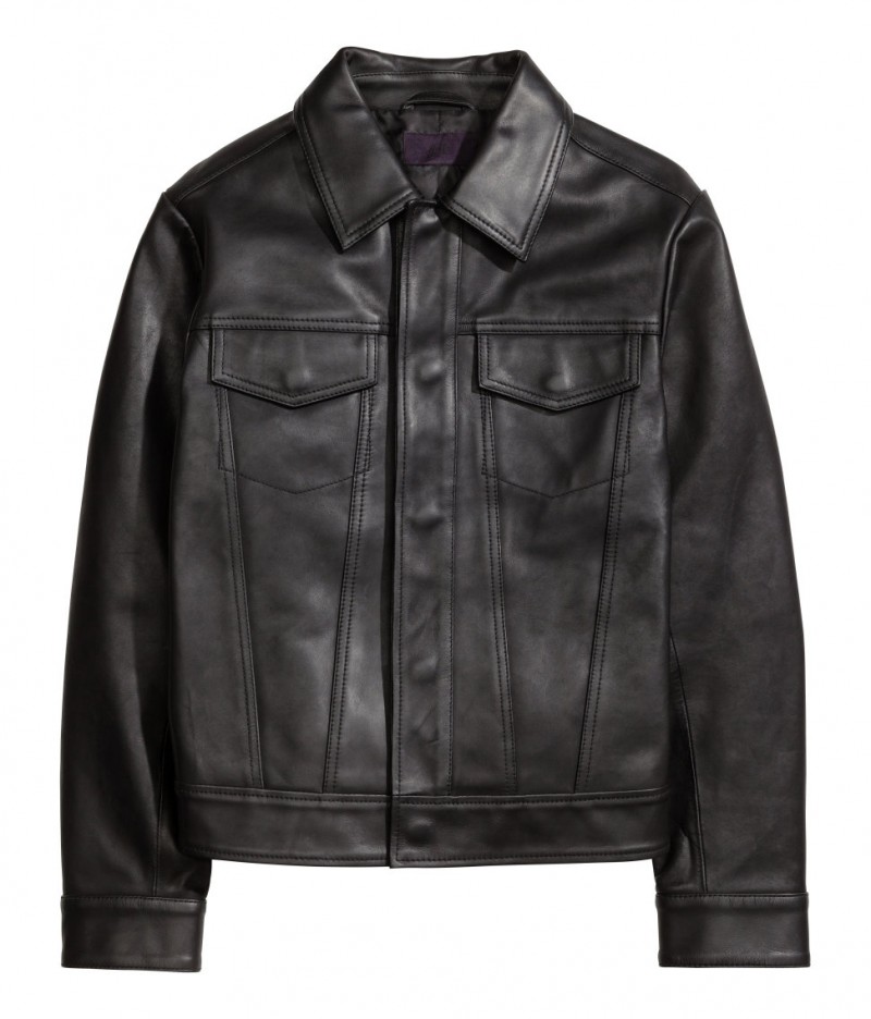H&M Men Short Leather Jacket