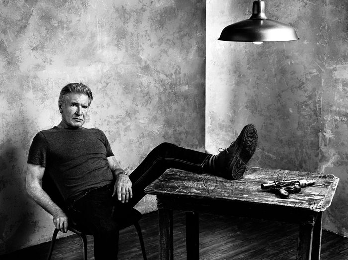 Harrison Ford graces the pages of Men's Journal with a black & white image.