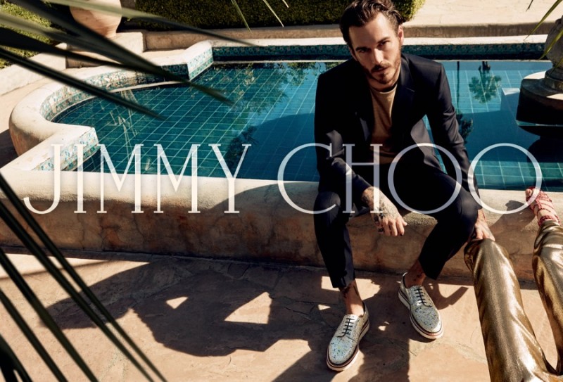 Model David Alexander Flinn for Jimmy Choo Spring/Summer 2016 Campaign