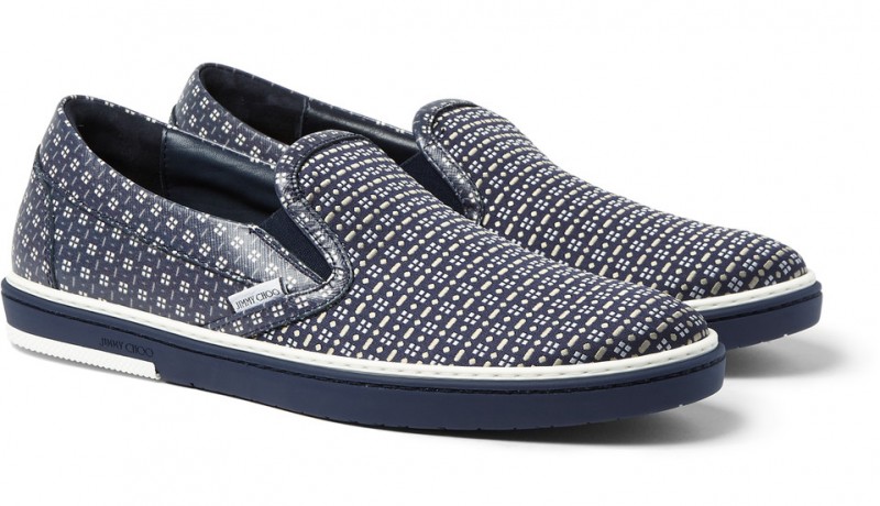 Jimmy Choo Grove Jacquard Printed Leather Slip-on Sneakers