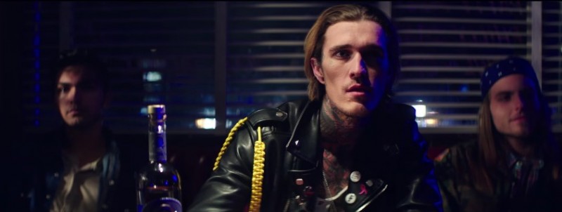 Jimmy Quaintance rocks a leather biker jacket in Prince Royce's Culpa al Corazón music video.