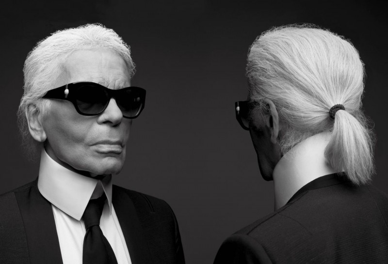 Karl Lagerfeld photographed for V magazine.