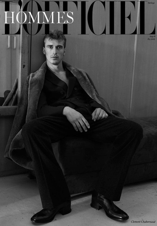 French model Clément Chabernaud covers L'Officiel Hommes Turkey.