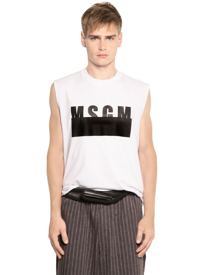 MSGM-Logo-Cotton-Sleeveless-Tee