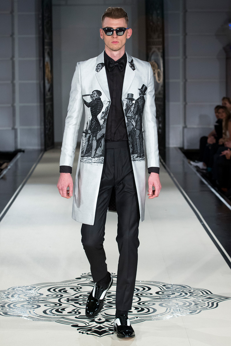 Machine Gun Kelly hits the catwalk for Joshua Kane's fall-winter 2016 runway show.