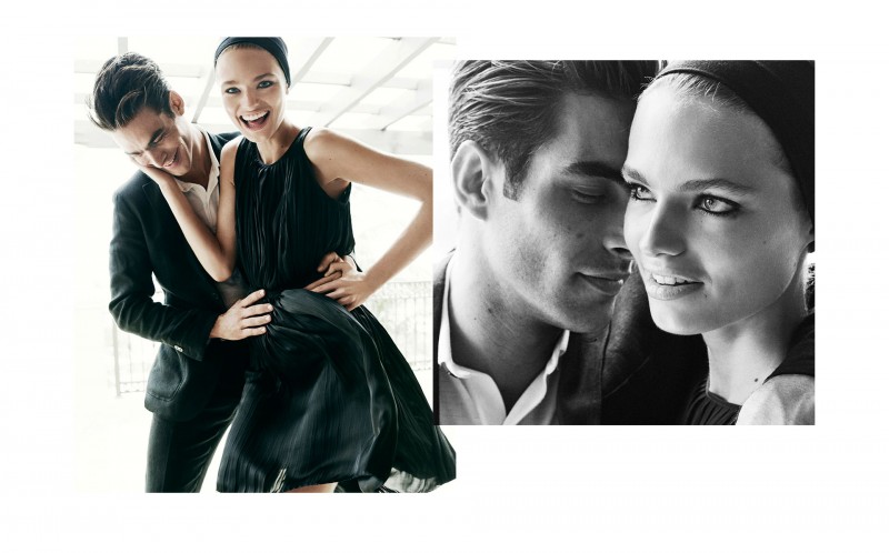 Jon Kortajarena joins Anna Mila Guyenz for Massimo Dutti's Mario Testino photographed spring 2016 campaign.