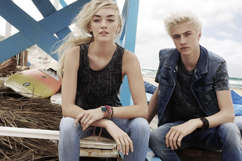 Lucky Blue Smith and his sister Daisy Clementine star in Mavi's spring-summer 2016 campaign.