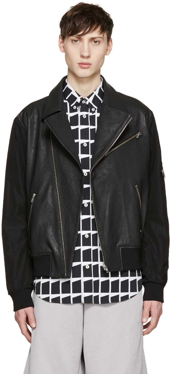 McQ by Alexander McQueen Black Leather Biker Jacket