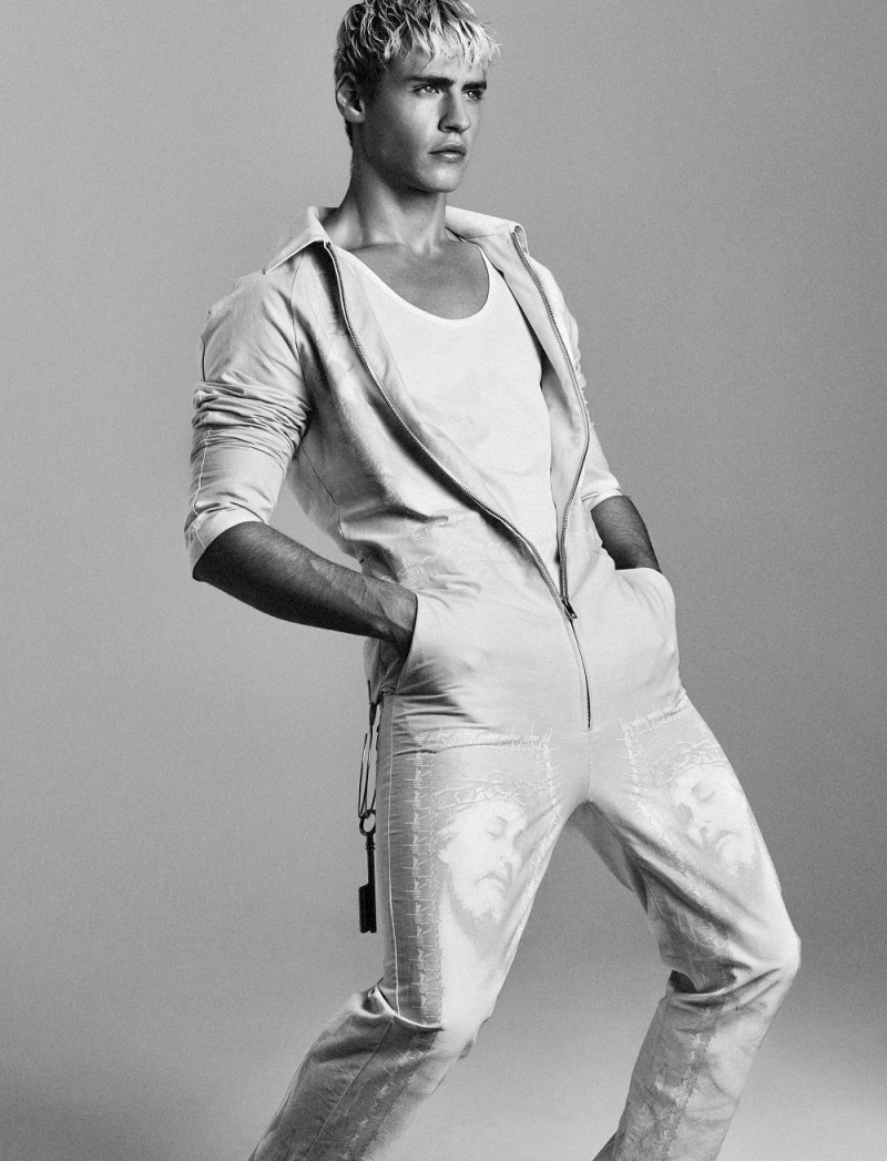 Oliver Stummvoll styled by Joseph Kocharian in a look from Givenchy.