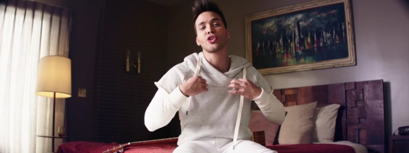 Prince Royce wears a NSF Kip Combo Hoodie for his Culpa al Corazón music video.