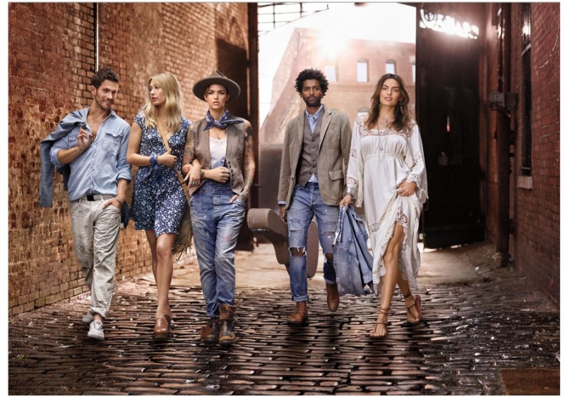 Edward Granger, Hailey Baldwin, Ruby Rose and Thiago Santos star in Ralph Lauren Denim & Supply's spring-summer 2016 advertising campaign.