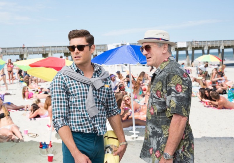 Zac Efron goes preppy for Dirty Grandpa, while Robert De Niro is ready for the beach in a Hawaiian shirt.