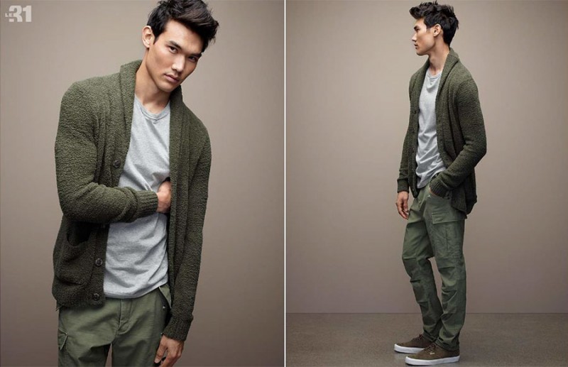 Scott Neslage embraces an army green palette in modern men's essentials.