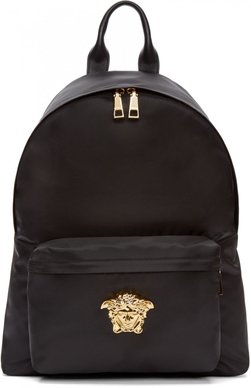Versace Black and Gold Medusa Backpack