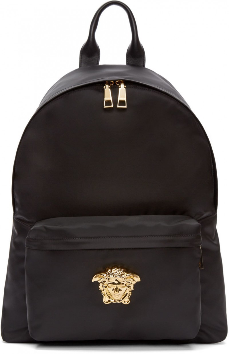 Versace Black and Gold Medusa Backpack » Versace's Man Puts on a Brave Face for Spring Ads Versace Black and Gold Medusa Backpack