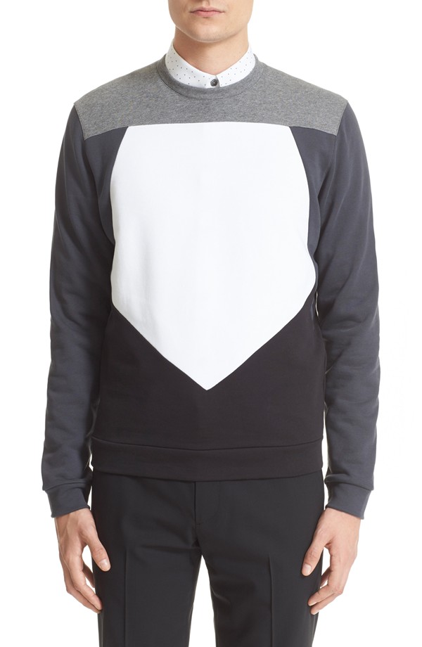 Z Zegna Pieced Pentagon Colorblock Sweatshirt