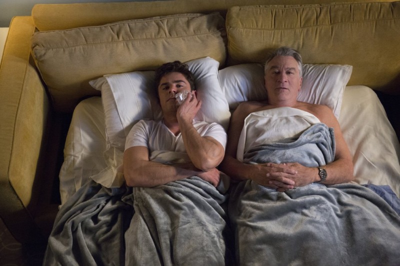 Zac Efron and Robert De Niro captured in bed for Dirty Grandpa.