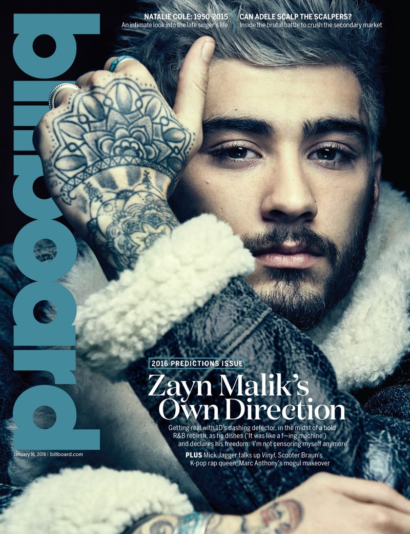 Zayn Malik covers Billboard magazine with gray hair.