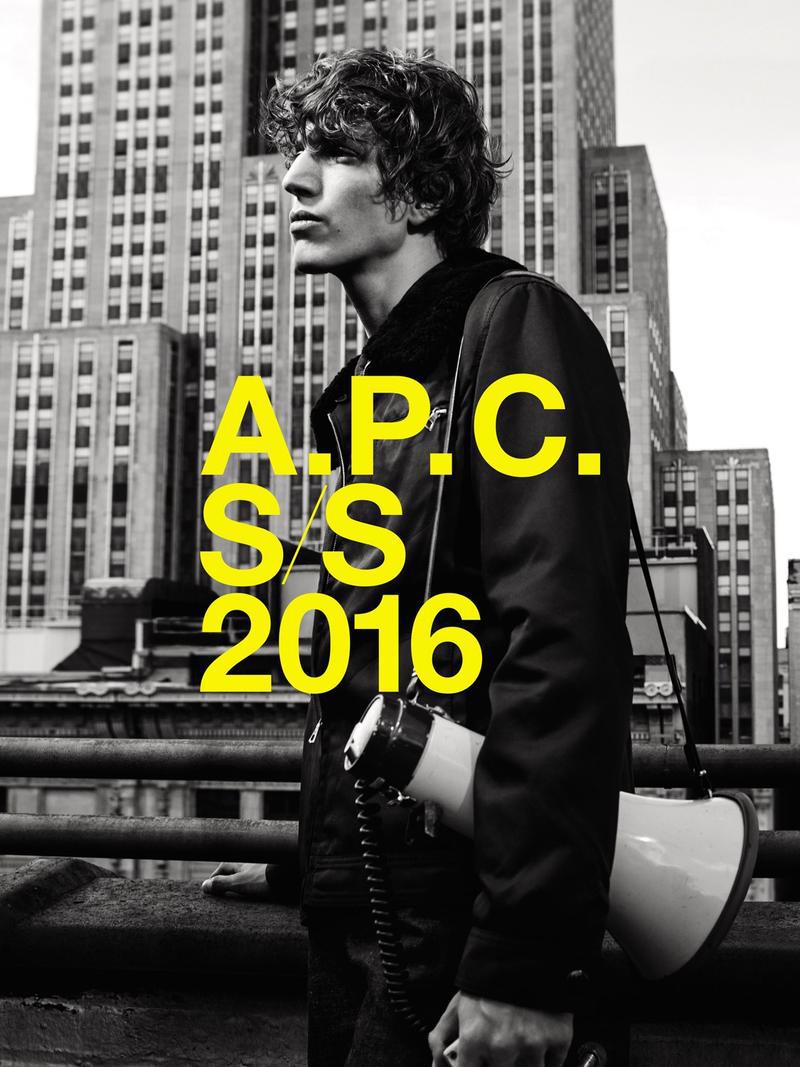 Xavier Buestel stars in A.P.C.'s spring-summer 2016 advertising campaign.