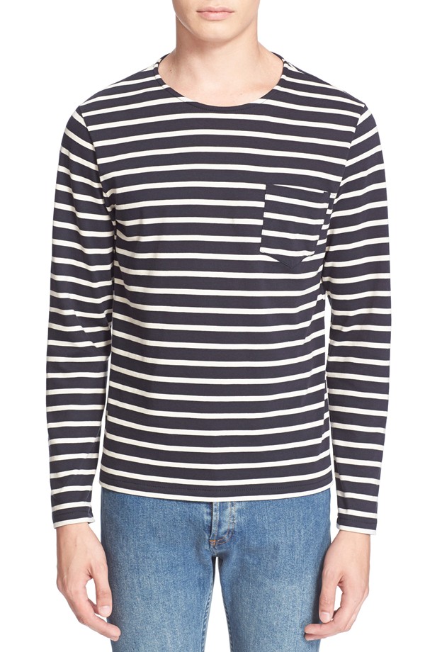 A.P.C. Stripe Long-Sleeve Pocket T-Shirt