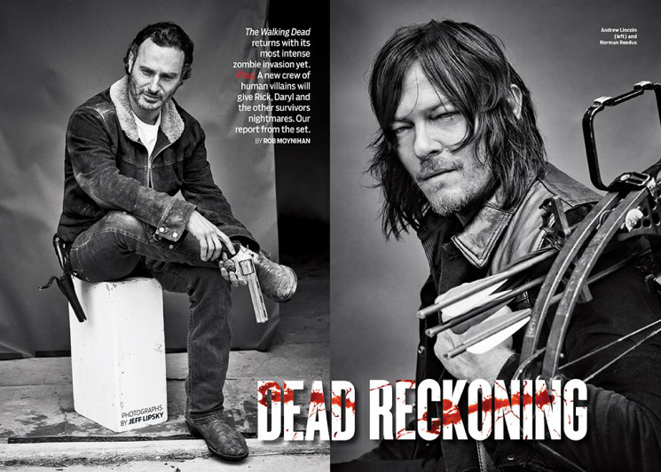 Andrew Lincoln and Norman Reedus hit the photo studio with photographer Jeff Lipsky for TV Guide.