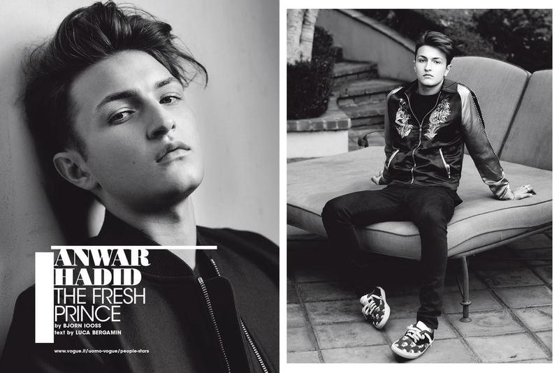 Gigi Hadid's brother Anwar steps into the role of model for the pages of L'Uomo Vogue.