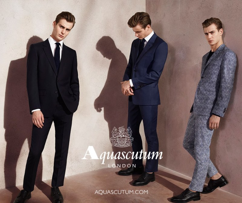 Ben Allen sports suiting for Aquascutum's spring-summer 2016 campaign.
