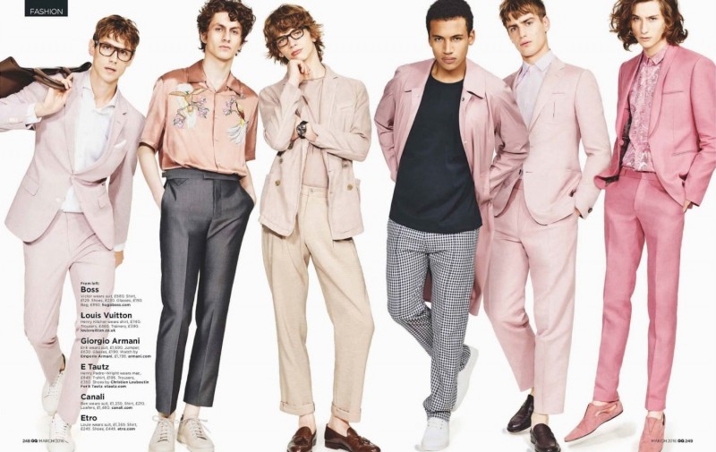 Spring pastels are front and center as soft tailoring is tackled by Louis Vuitton, Giorgio Armani, Canali and more.