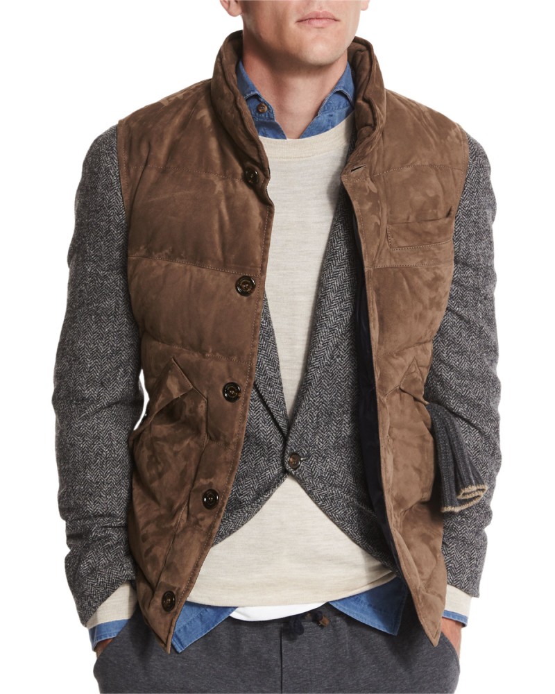 Brunello Cucinelli Quilted Suede Vest