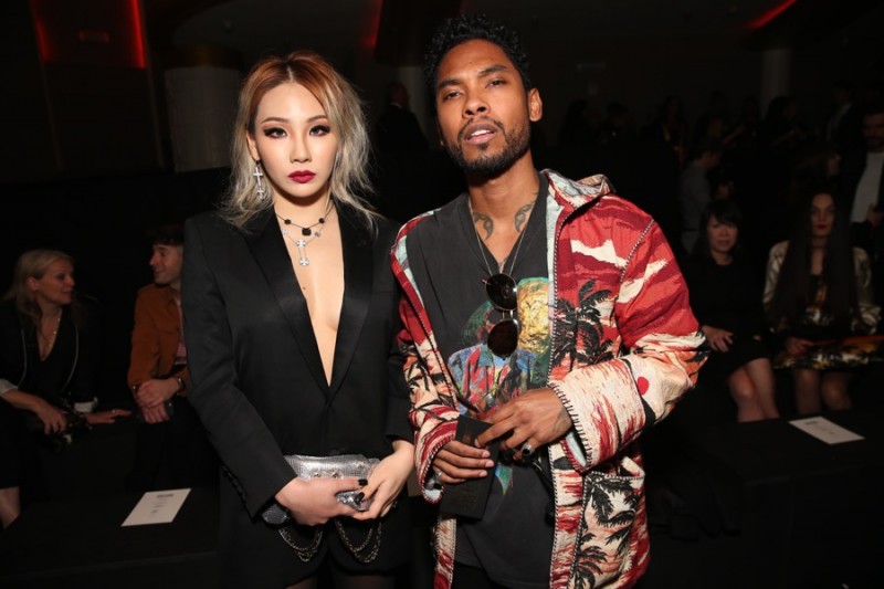 CL and Miguel at Saint Laurent's fall-winter 2016 show in Los Angeles, California.